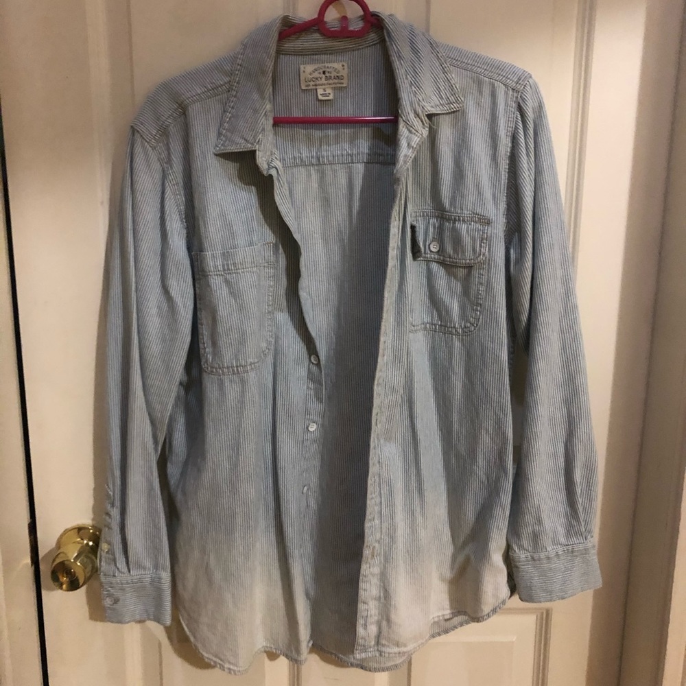 Lucky Brand blue/white pinstripe button-down